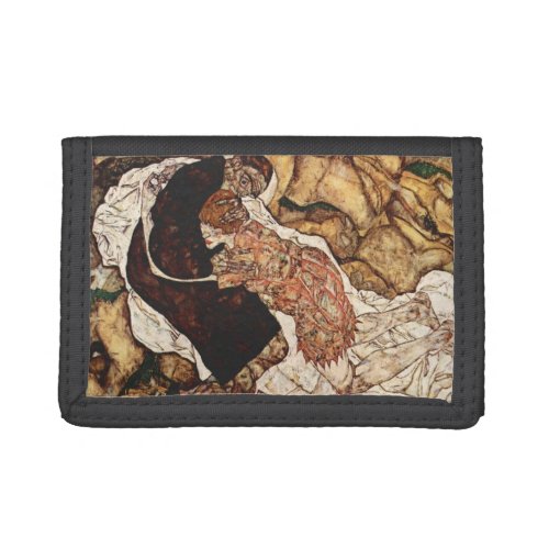 Death And The Maiden by Egon Schiele Trifold Wallet