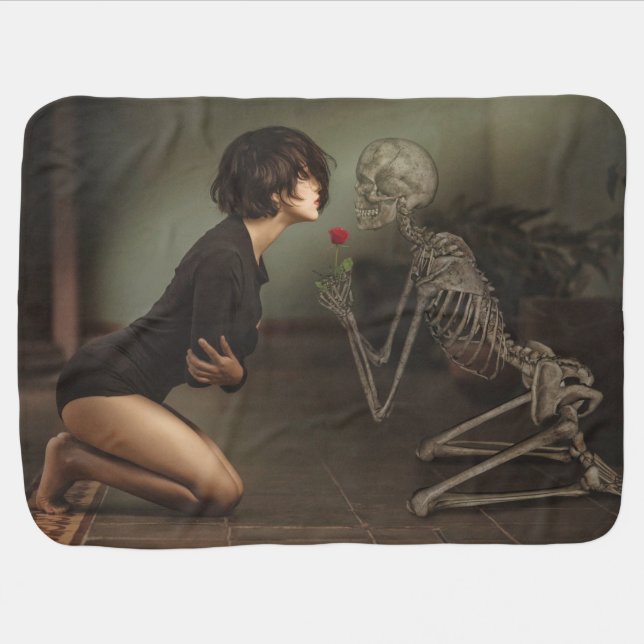 Death and the Young Woman Baby Blanket (Horizontal)