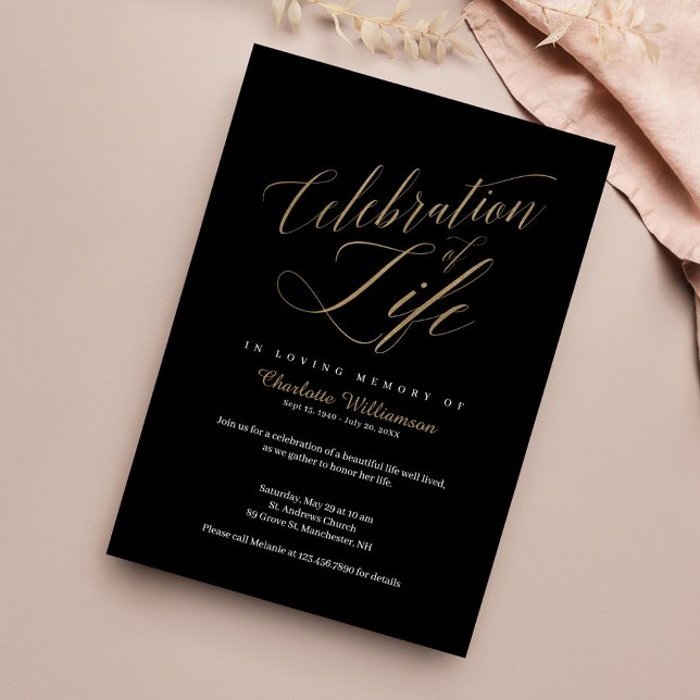 Death Anniversary Celebration of Life Calligraphy Invitation (Creator Uploaded)