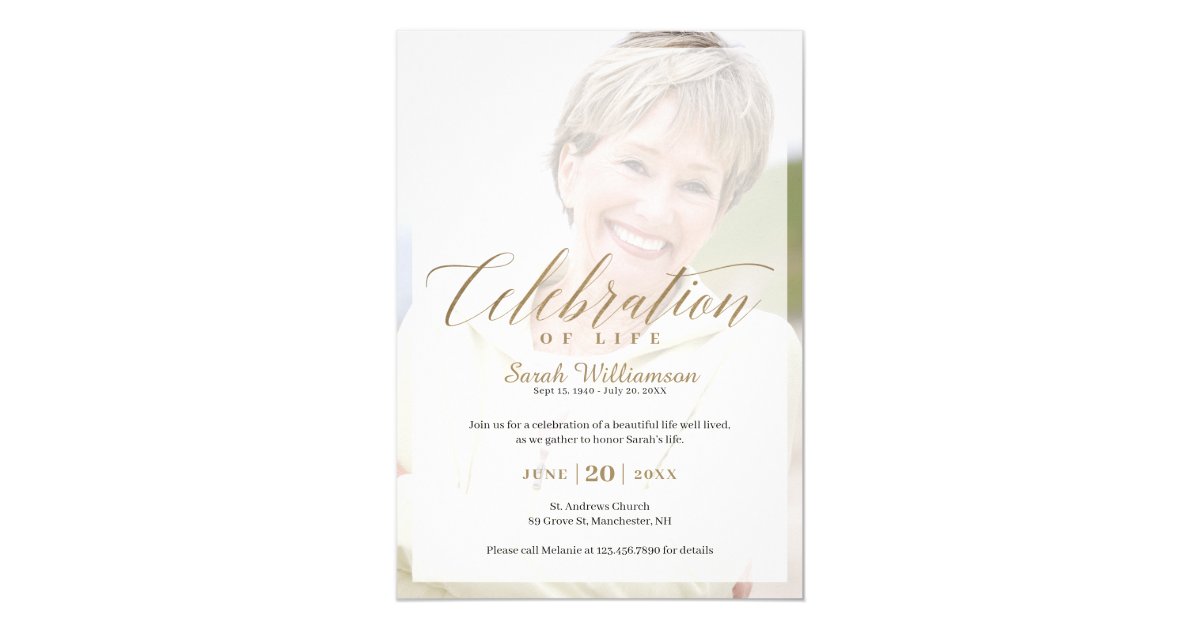Death Anniversary Celebration of Life Photo Memory Invitation | Zazzle.com