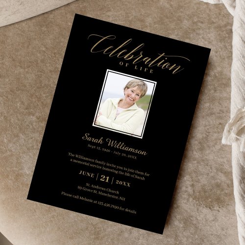 Death Anniversary Celebration of Life Photo Memory Invitation