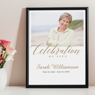 Death Anniversary Celebration of Life Photo Memory Poster