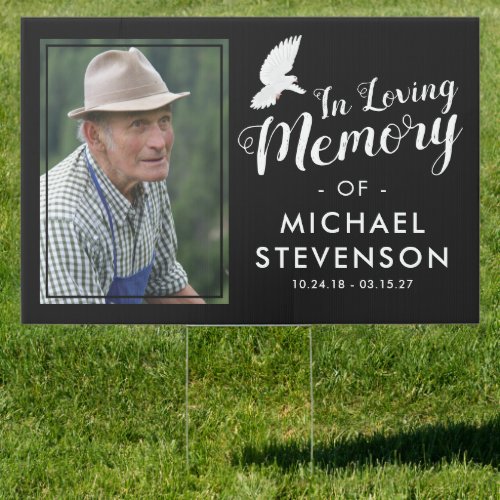Death Announcement  In Loving Memory Photo Sign
