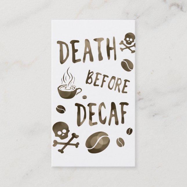 death before decaf bokeh loyalty card (Front)