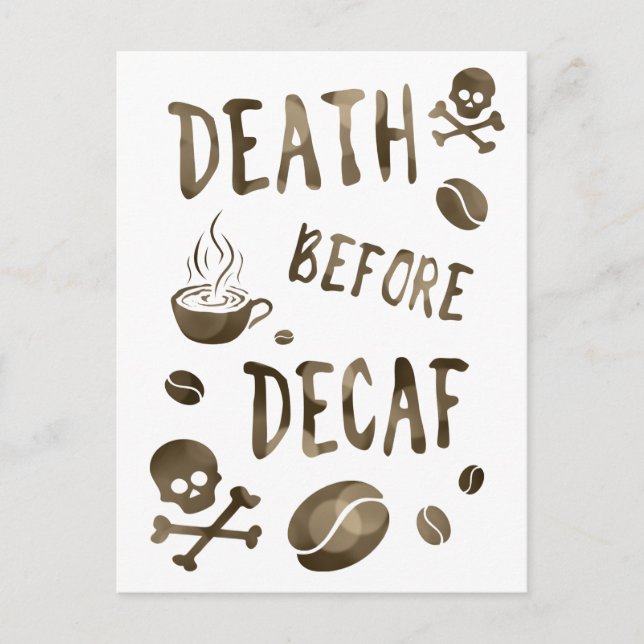 death before decaf bokeh postcard (Front)