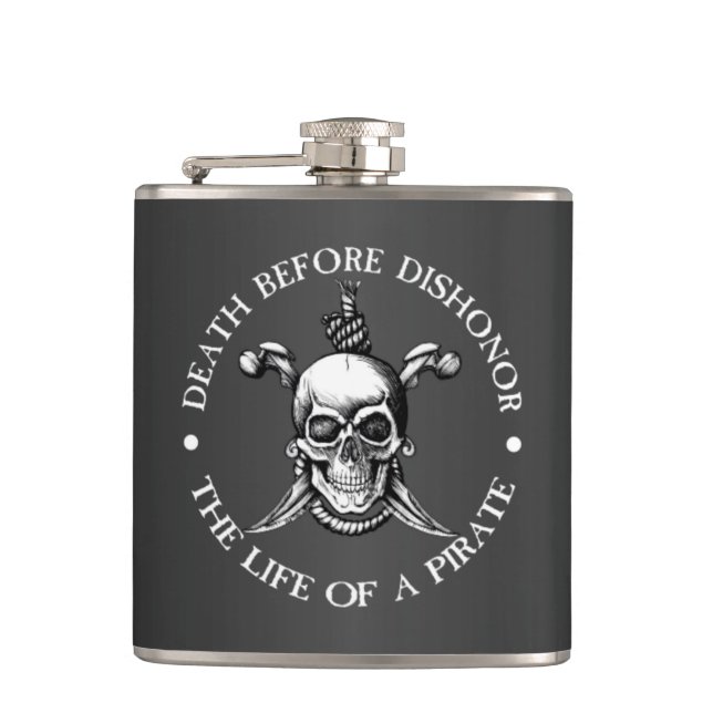 Death Before Dishonor Flask (gray) (Front)