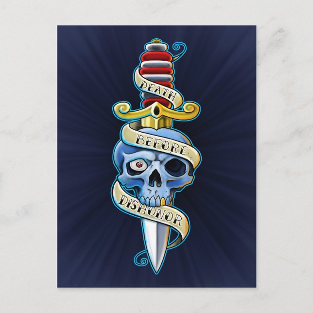 Death Before Dishonor Knife Design Postcard (Front)
