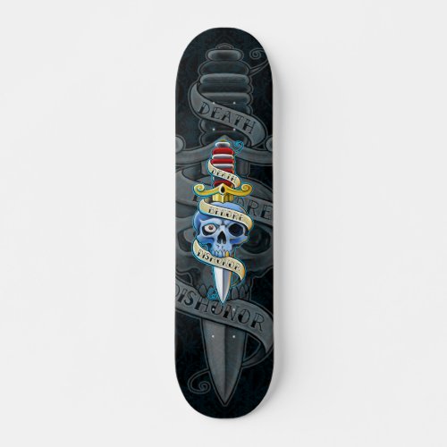 Death Before Dishonor Knife Design Skateboard