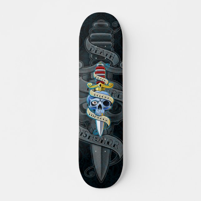 Death Before Dishonor Knife Design Skateboard (Front)