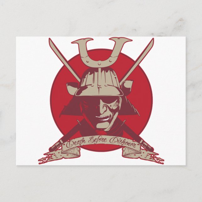 Death Before Dishonor Samurai Postcard (Front)