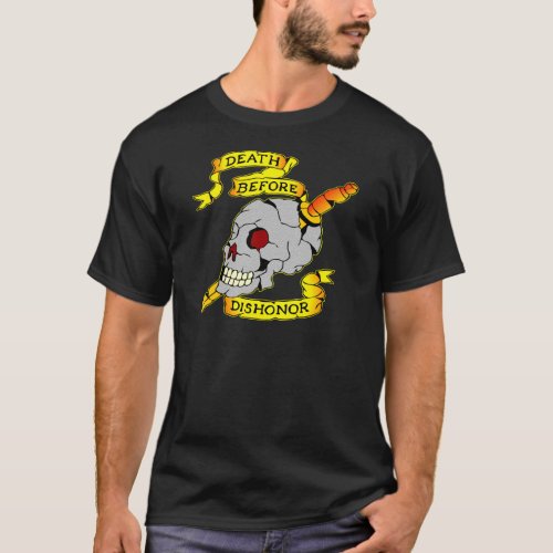 Death Before Dishonor Skull  Dagger Tattoo T_Shirt