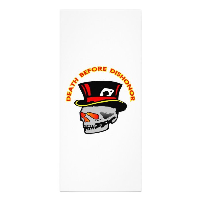 Death Before Dishonor Skull & Tophat Personalized Rack Card