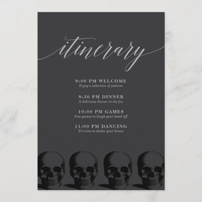 Death Birthday Itinerary Card (Front)