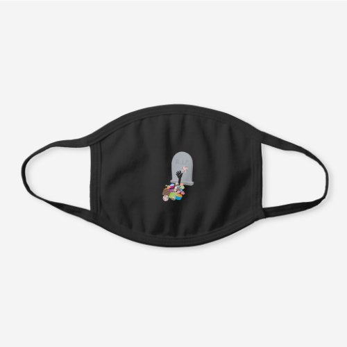 Death by Candy Halloween Design Black Cotton Face Mask