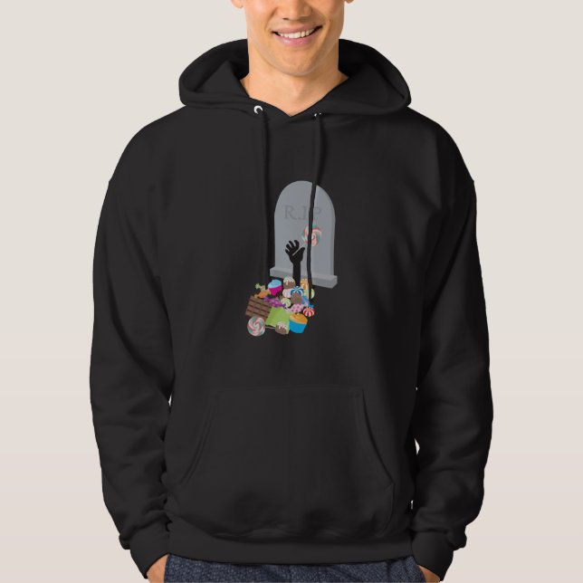 Death by Candy Halloween Design Hoodie (Front)