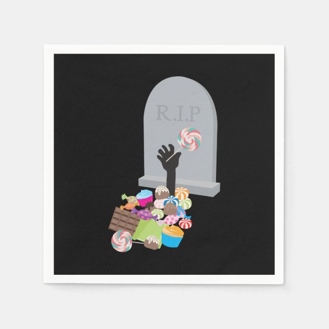 Death by Candy Halloween Design Napkins (Front)