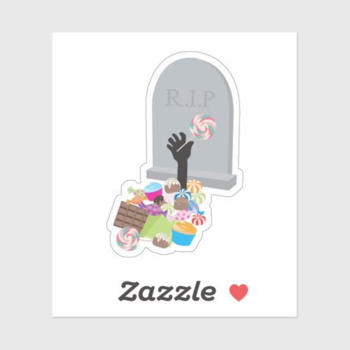 Death by Candy Halloween Design Sticker