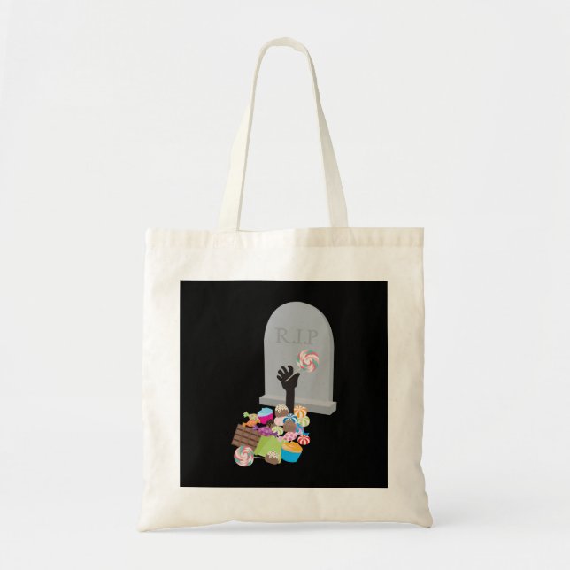 Death by Candy Halloween Design Tote Bag (Front)