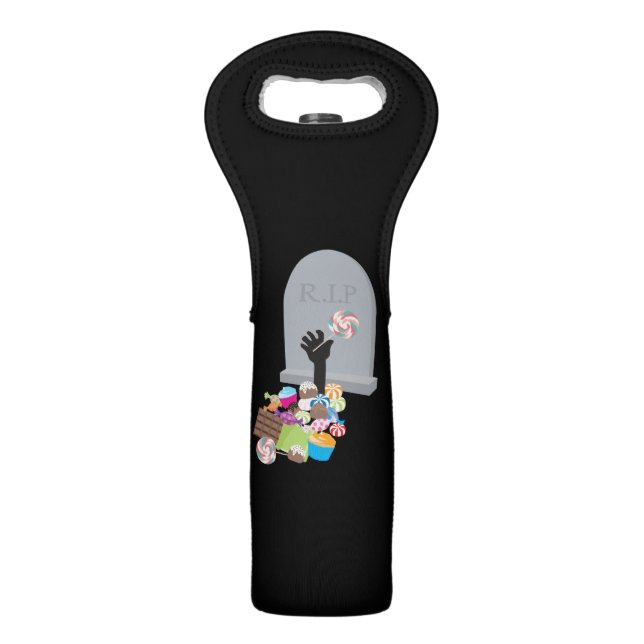 Death by Candy Halloween Design Wine Bag (Front)