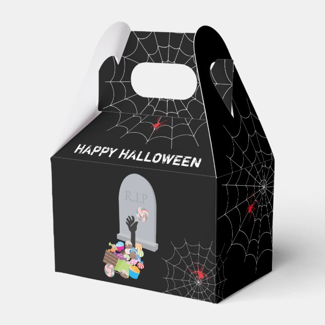 Death by Candy Halloween Party Favor Boxes (Front Side)