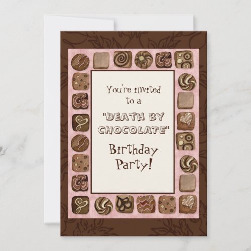 Death by Chocolate Birthday Party Invitation