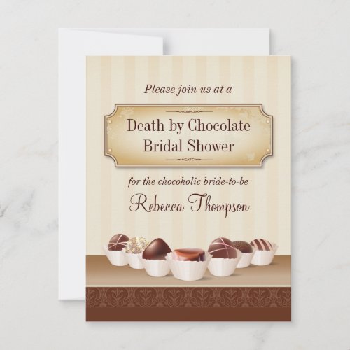 Death by Chocolate Bridal Shower Custom Announcements