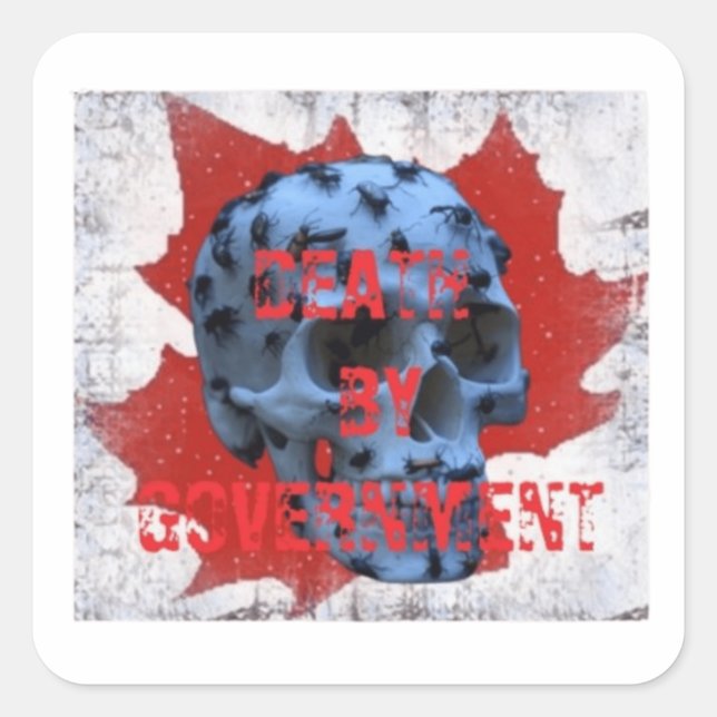 DEATH BY GOVERNMENT SQUARE STICKER (Front)
