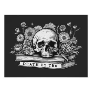 Death by tbr skull and books poster