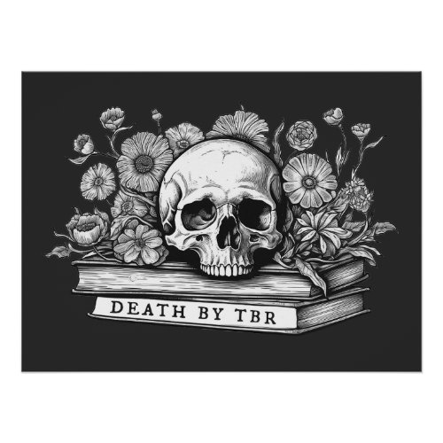 Death by tbr skull and books  poster
