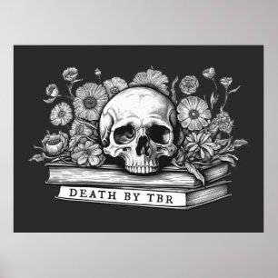 Death by tbr skull and books poster