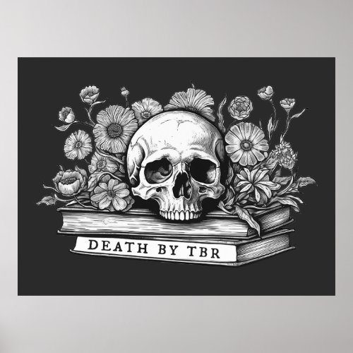 Death by tbr skull and books  poster