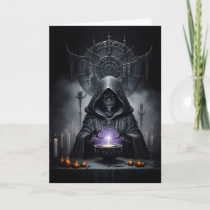 Death Casts a Spell Halloween Card