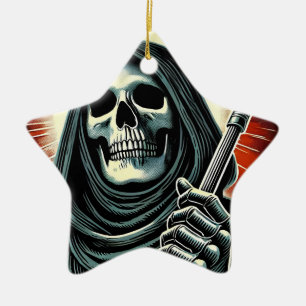 death character illustration ceramic ornament