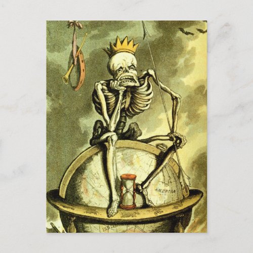 Death Conquers the Globe Postcard