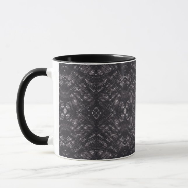 Death Dark Black Abstract Watercolor Art Mug (Left)