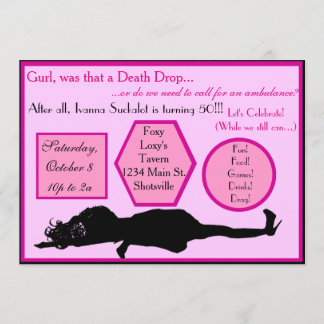 Death Drop Drag Birthday Invitations