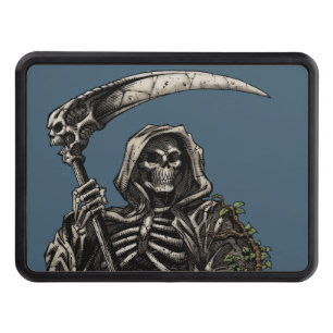 Death - Evil Skeleton Grim Reaper with Scythe Hitch Cover