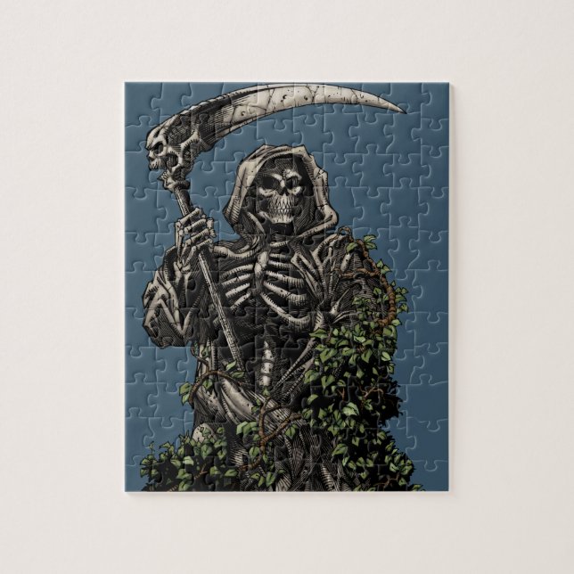 Death - Evil Skeleton Grim Reaper with Scythe Jigsaw Puzzle (Vertical)