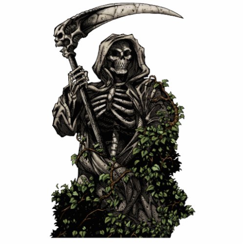 Death _ Evil Skeleton Grim Reaper with Scythe Statuette