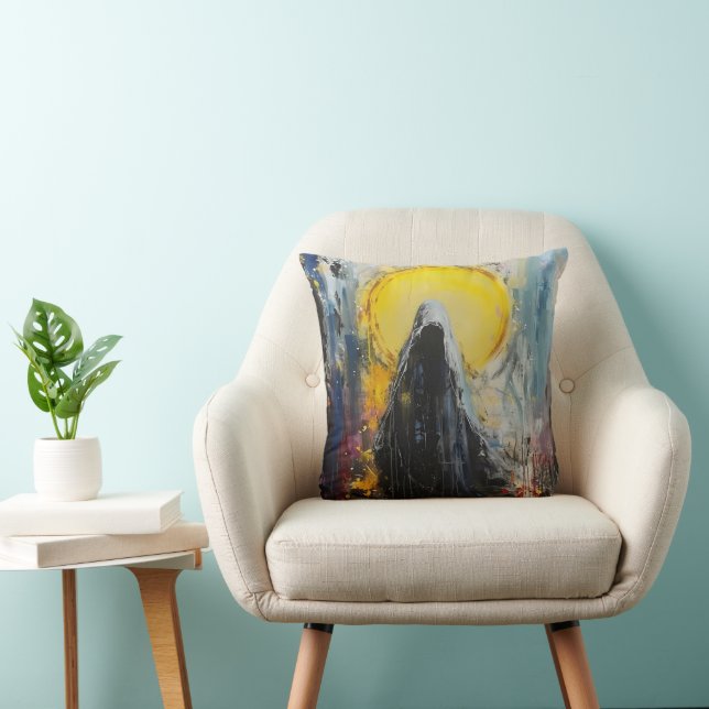 Death Expressionism Throw Pillow (Chair)