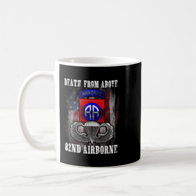 Death From Above 82nd Airborne Division Paratroope Coffee Mug (Left)