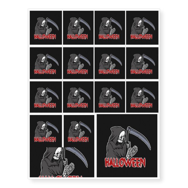 Death - Halloween Temporary Tattoos (Front)