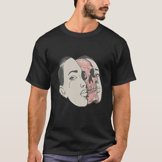 Death Halloween Woman Face  1 T-Shirt (Front)