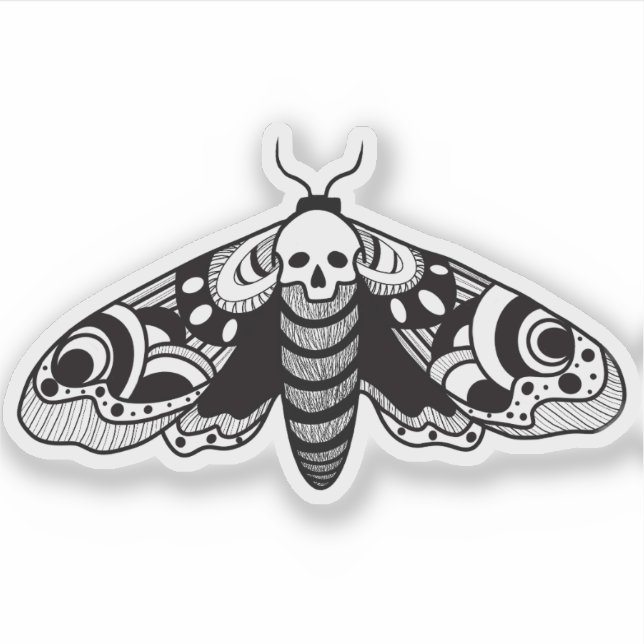 Death Head Hawk Moth Sticker (Front)