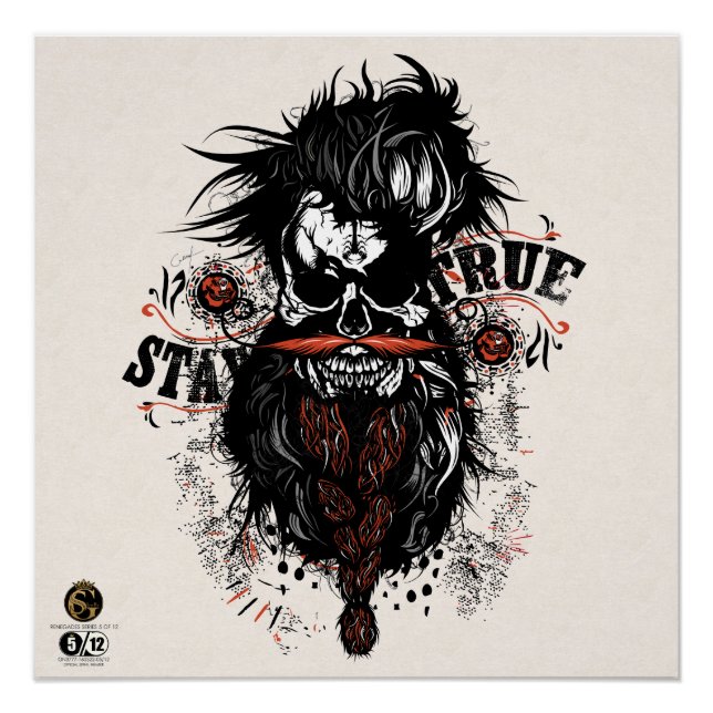 Death head hipster skulls stay true poster (Front)