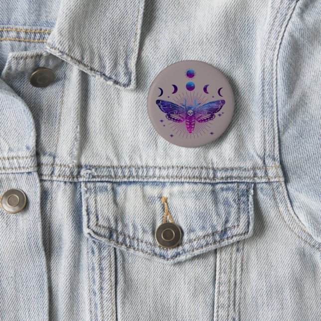 Death Head Moth Occult Button (In Situ)