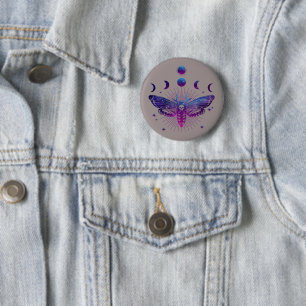 Death Head Moth Occult Button