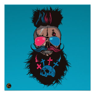 Death head punk hipster G-skulls dead skull Poster