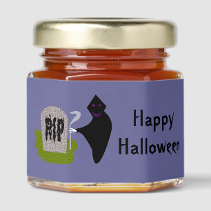 Death in the Cemetery Halloween Custom Honey Jar Favors
