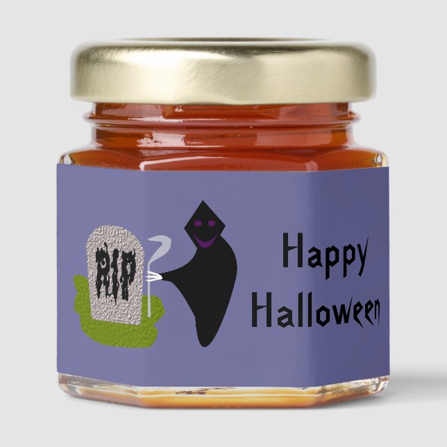 Death in the Cemetery Halloween Custom Honey Jar Favors (Front)